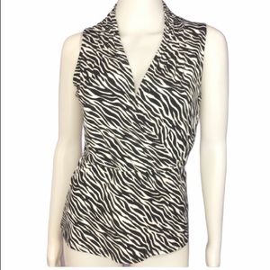 White House Black Market Zebra Print Top Size XS